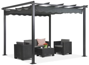 Pergolă retractabilă independentă Tenerife 3 x 3m gri Garden Point