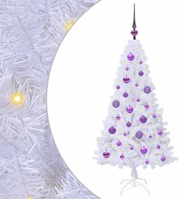 vidaXL Brad de Crăciun artificial cu 150 LED Alb 120 cm PVC și Oțel