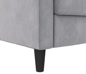 Colțar gri deschis cu tapițerie din catifea Presley – Støraa