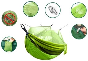 Hamac pentru exterior - hamac cu plasa de insecte - masliniu