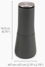 Set 2 rasnite sare si piper Joseph Joseph 95036, 2 piese, Utilizare mecanica, Mecanism ceramic, Reglare grad, Fara BPA, Alb/Gri