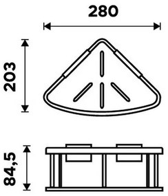 Raft de perete de duș NIMCO Ki 14008-B-26 KIBO crom lucios