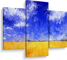 Tablou - Pictură în ulei, câmp auriu (90x60 cm)
