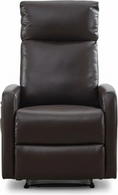 Fotoliu Masaj si Incalzire, Recliner, suport picioare extensibil, Piele ECO Premium, Maro Inchis