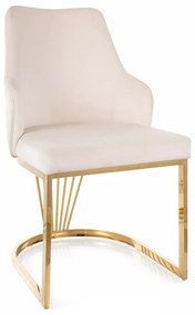 Scaun Alure velvet bej deschis/auriu Blu22