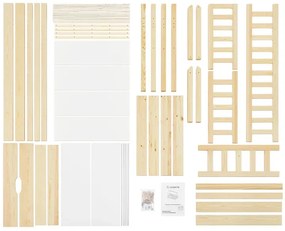 Juskys Pat copii Marli 90x200 cm cu spațiu de depozitare - natural