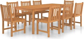 vidaXL Set de mobilier de grădină cu 9 piese, 200x100 cm, lemn masiv de tec