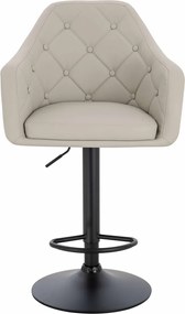 HR831W Scaun Ecru Piele Ecologica Premium Soft cu Bază Neagră