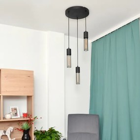 Lustră pe cablu MELODY 3xE27/15W/230V negru