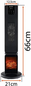 Șemineu electric cu coloană și radiator PM-GKL-3500DLK