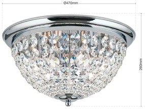 Plafonieră de cristal Orion DLU 1840/47 PLAFOND 6xE27/40W/230V d. 47 cm crom