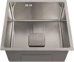 Chiuveta inox Inter Ceramic cu o cuva fara picurator finisaj inox satinat 50x50 cm