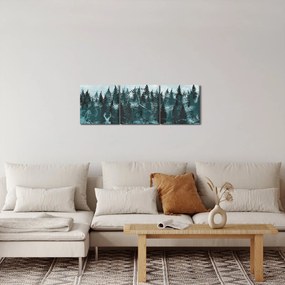 Tablou - Animale din pădure (cu ceas) (90x30 cm)