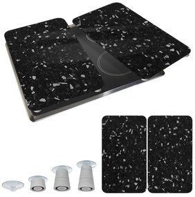 Set 2 protecții din sticlă pentru aragaz Wenko Universal, negru