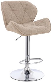 HR111W Scaun Latte Boucle cu Bază Cromata