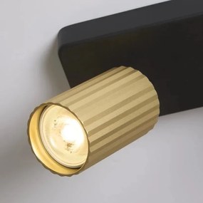 Aplica cu 2 spoturi din aluminiu canelat Anna auriu