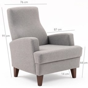 Fotoliu Kana Bergere Light Grey