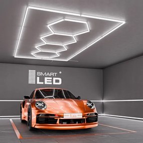 Plafonieră LED 384 W, 85-265 V, 6500 K, 484 x 243 cm, CRI 90, IP54, alb