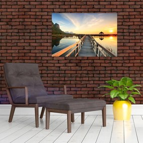 Tablou ponton din lemn (90x60 cm)