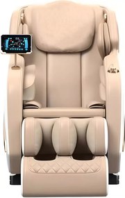 Fotoliu de Masaj FAUSTUS, AI voce, Incalzire, Bluetooth, Display, Ecran tactil, Controler rapid cotiera, Zero Gravity, 2 Boxe, Moduri Automate, Suport Picioare extensibil, PU, Bej