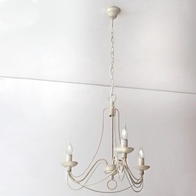 Candelabru design rustic cu 3 brate Vela, ivory