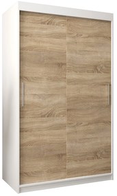 Dulap de haine 120 cm Toki (alb mat + stejar sonoma). 1064806