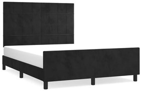 3125759 vidaXL Cadru de pat cu tăblie, negru, 140x200 cm, catifea