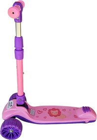 Trotineta copii cu roti luminoase din silicon NOVOKIDS™ Mini Scooter 8150, Cu melodii si lumini, 3 roti, Pliabila, Maner reglabil pe inaltime, Maxim
