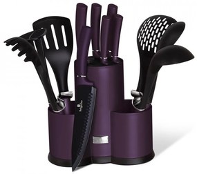 Set cutite si ustensile de bucatarie (12 piese) Purple Eclipse Collection Berlinger Haus BH 6258A