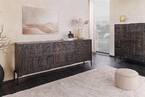 Comoda lemn de mango relief 3D TRIBAL 180cm