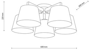 Lustră aplicată LATTE SABIA Brilagi 5xE27/15W/230V pin/mix