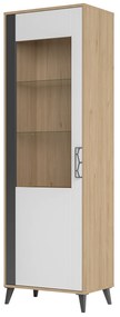 Vitrină Mussun 10 (Nuc american jackson + Alb mat + grafit mat) (S). 1068195