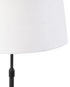 Lampă de masă neagră cu abajur din in alb 35 cm reglabil - Parte