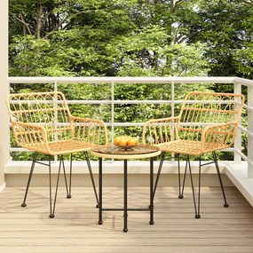 vidaXL Set mobilier de grădină, 3 piese, poliratan