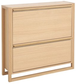 Pantofar în culoare naturală cu deschidere înclinată cu aspect de lemn de stejar NewEst – Woodman
