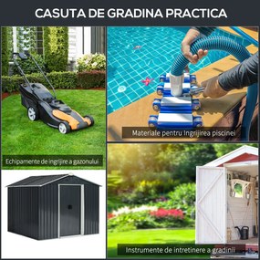 Casuta gradina Outsunny, 2 usi, otel | Aosom Romania