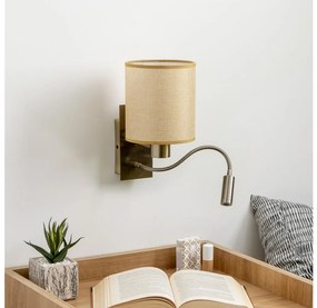 Lampă LED de perete Brilagi NUBILA 1xE27/25W/230V + LED/3W alamă/maro deschis