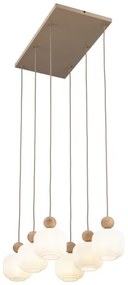Candelabru suspendat pe cablu BALLO, 6xE14/10W/230V, bej