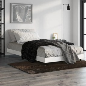 832159 vidaXL Cadru de pat, alb extralucios, 100x200 cm, lemn prelucrat