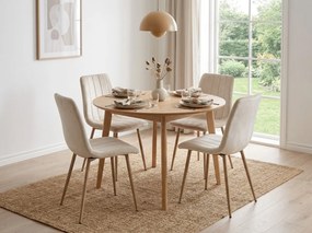 Scaun din catifea bej LAVA CAMEL BEIGE