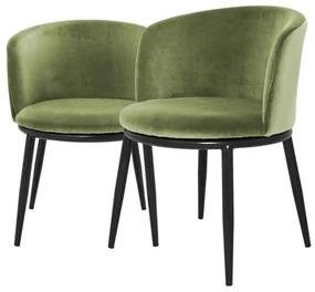 Set de 2 scaune design LUX din otel Filmore verde deschis 111996 HZ