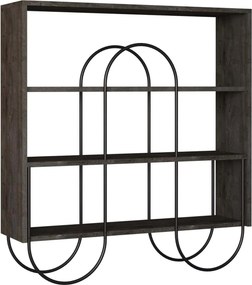 Consola NORFOLK, nuc inchis/negru, PAL melaminat/metal, 96x26x99 cm