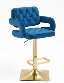 HR8403KW Scaun Catifea Bleumarin cu Bază Aurie