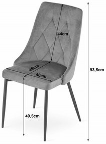 OFERTA Scaun de sufragerie din catifea gri deschis IMOLA calitatea II