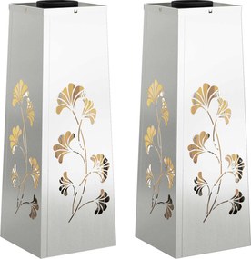 vidaXL Lumină LED Solară pentru Alei 2 pcs Argintiu Oțel galvanizat