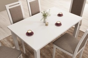 Scaun tapitat, din lemn, Nola VI, ADRK Furniture (Culoare: Alb / Opium 99)