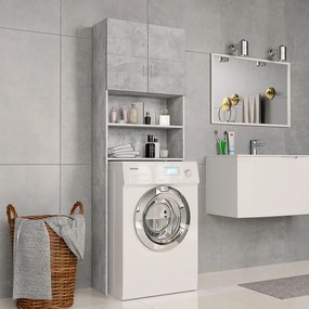 vidaXL Dulap mașină de spălat, gri beton, 64 x 25,5 x 190 cm, pal