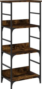 vidaXL Raft de cărți stejar afumat 50x33x117,5 cm lemn prelucrat