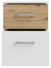 Noptieră URO, stejar artisan/alb