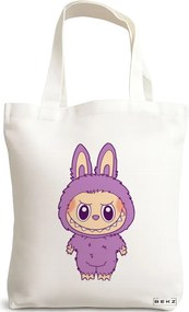 Sacosa de Panza pentru Cumparaturi, Geanta Tote, model Labubu 11 38 x 34.5 cm, Alba, BEKZ®